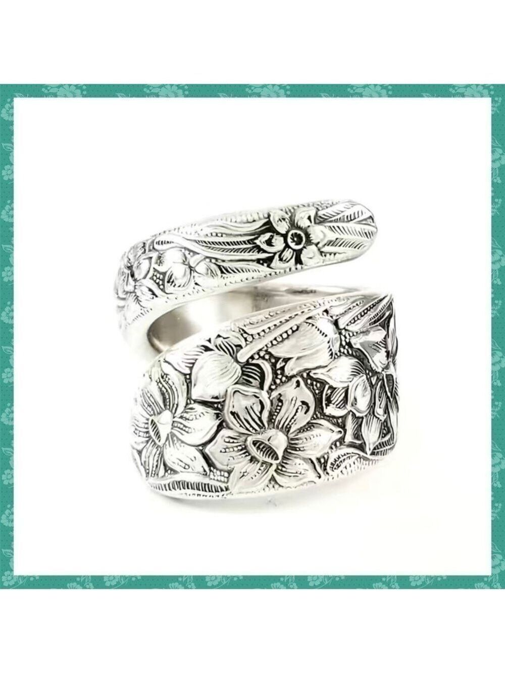 Boho Tulip Floral Adjustable Spoon Ring #1158